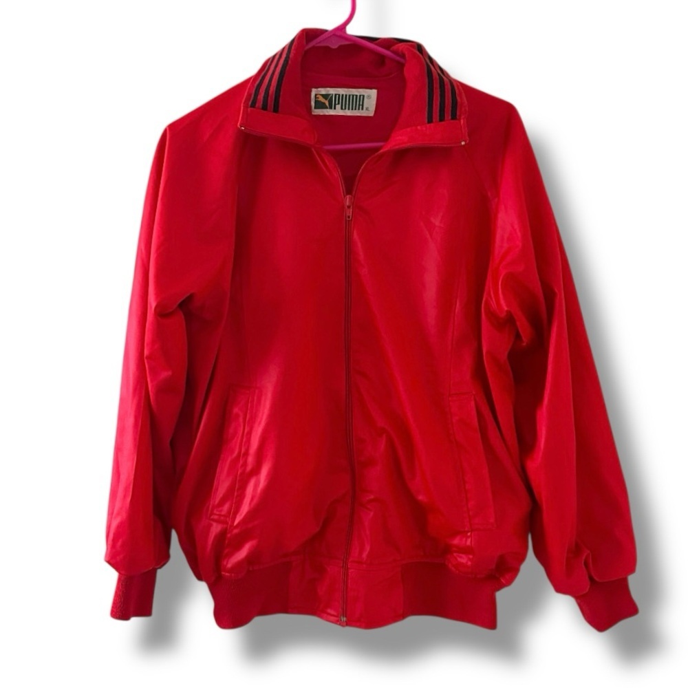Vintage Puma Red Zip Up Track Jacket Women’s Size XL Athletic Sporty Y2K
